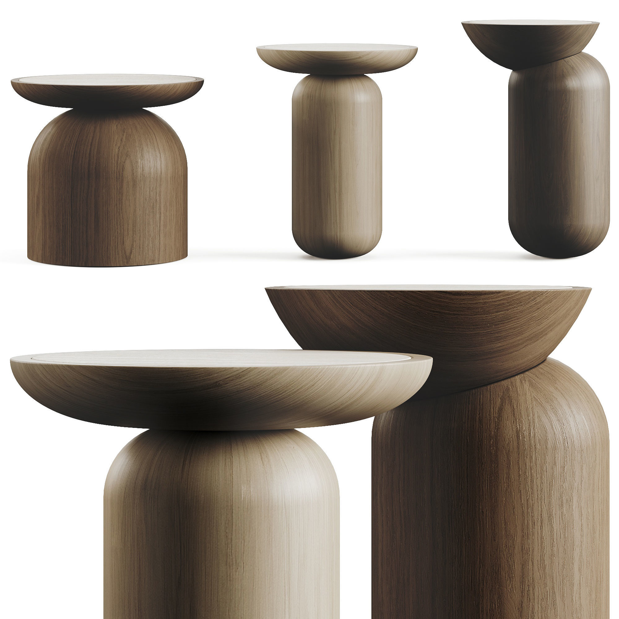 Mezcalitos Set Side Tables Low-poly 3D model_4