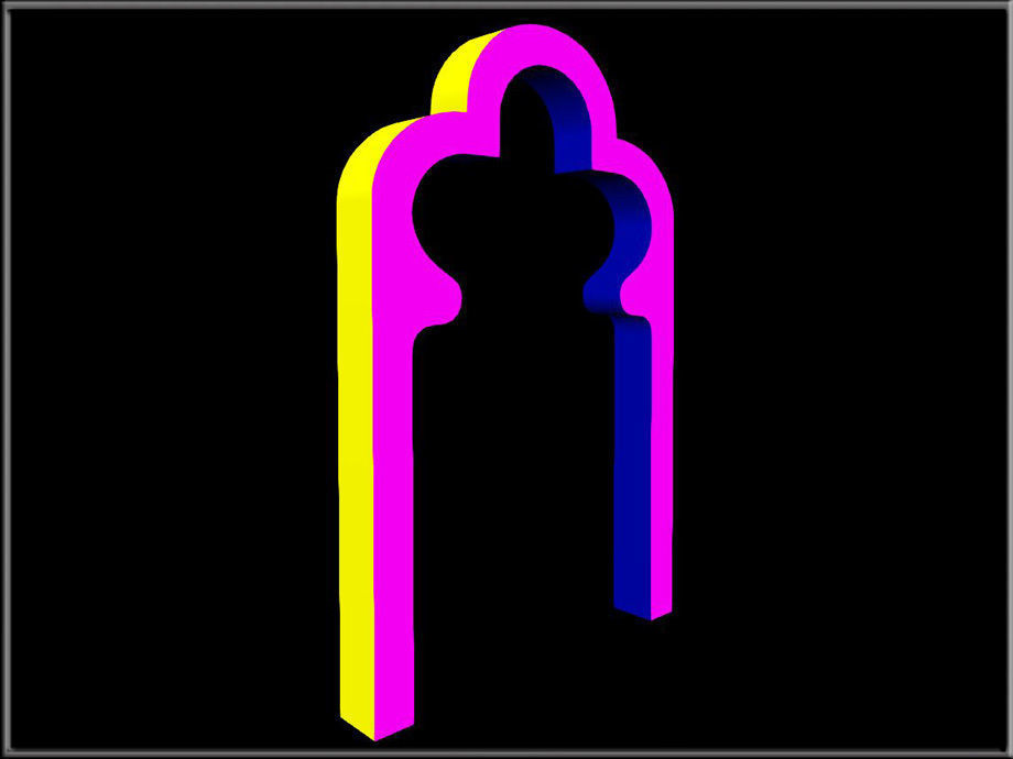 Trefoil arch 02 Low-poly 3D model_5