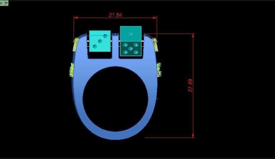 movable dice ring backgammon 3D print model_12