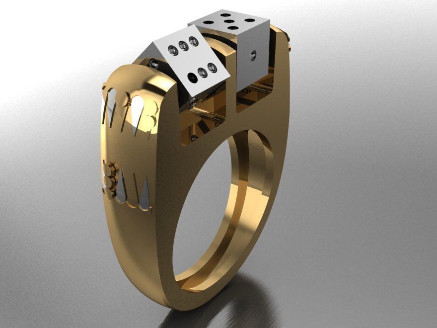 movable dice ring backgammon 3D print model_2