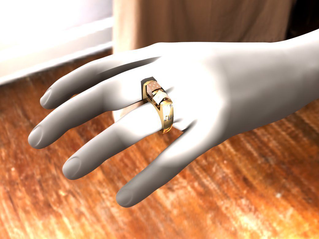 movable dice ring backgammon 3D print model_16