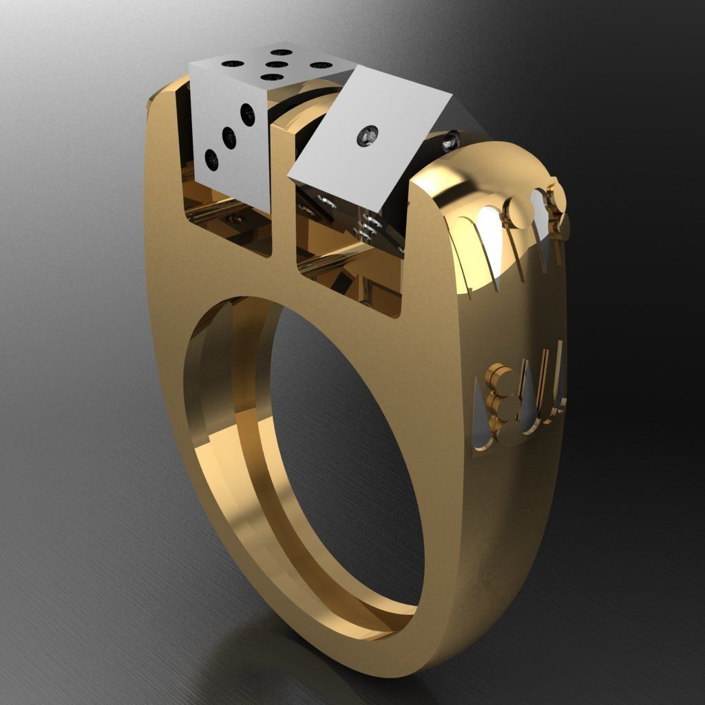 movable dice ring backgammon 3D print model_8