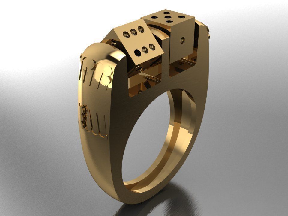 movable dice ring backgammon 3D print model_9