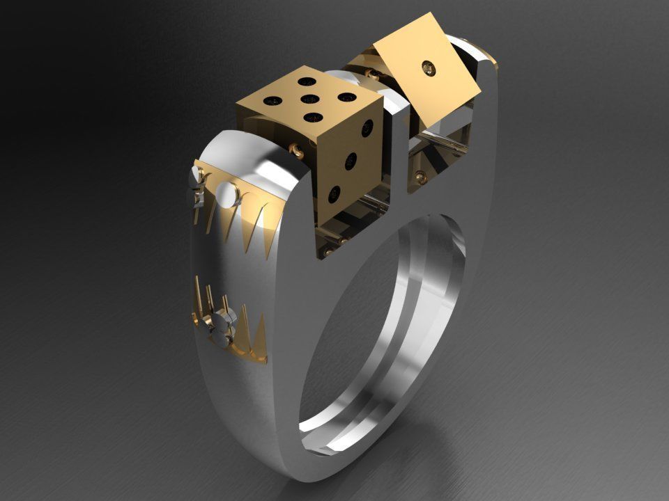 movable dice ring backgammon 3D print model_11