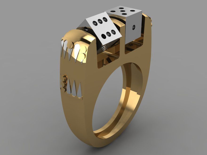 movable dice ring backgammon 3D print model_1
