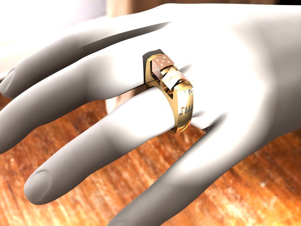 movable dice ring backgammon 3D print model_17