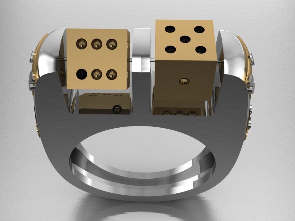 movable dice ring backgammon 3D print model_3