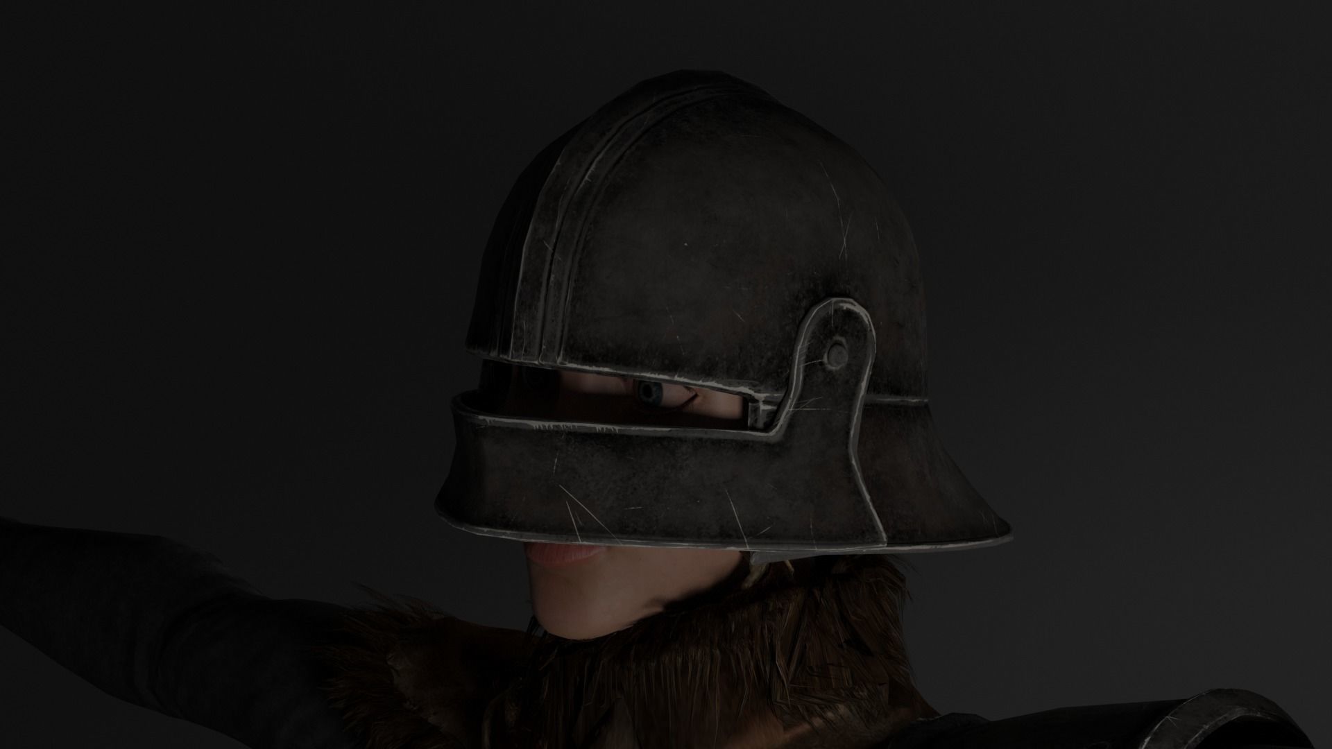 Ame Female Warrior Stylized NPR 3D model_5