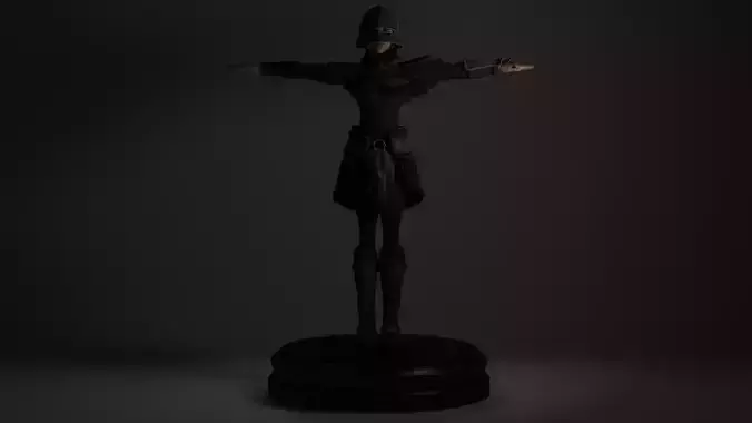 Ame Female Warrior Stylized NPR 3D model Ame Female Warrior Stylized NPR 3D model