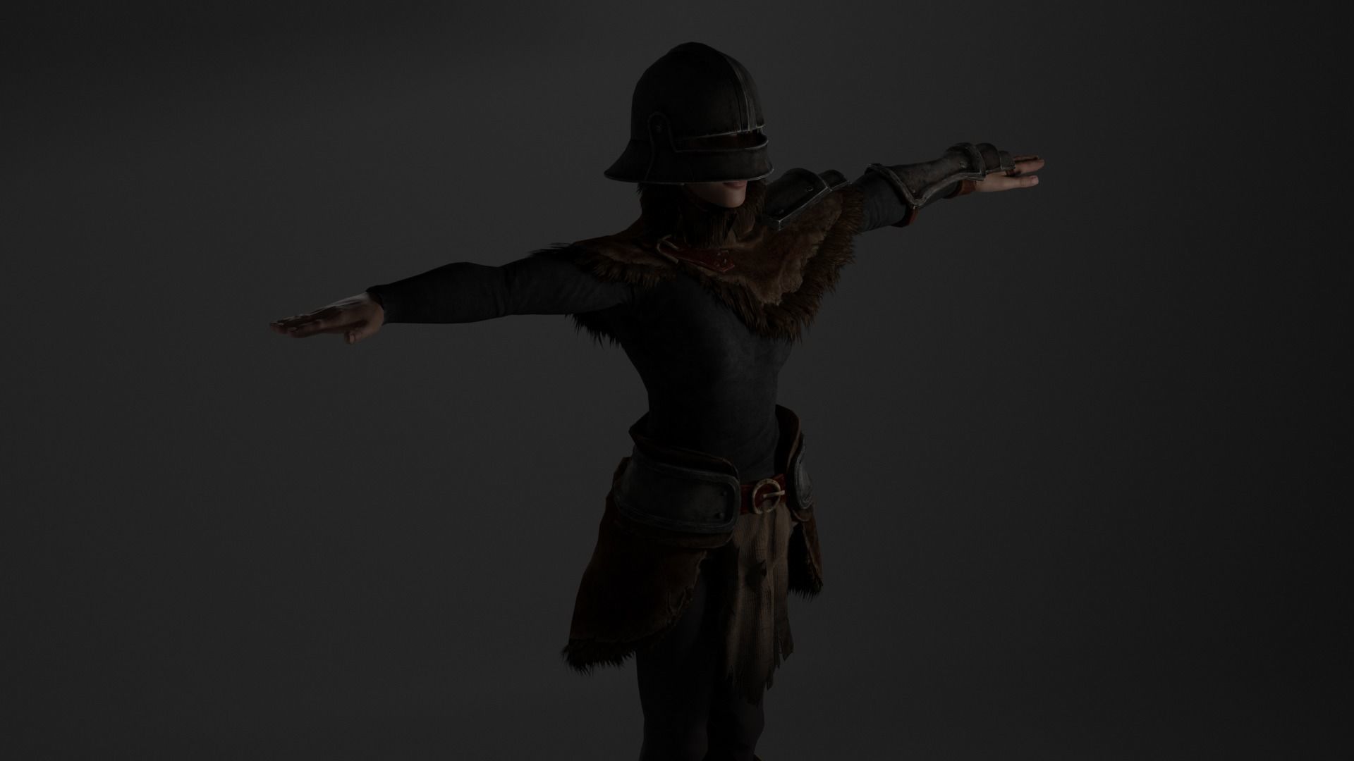 Ame Female Warrior Stylized NPR 3D model_16