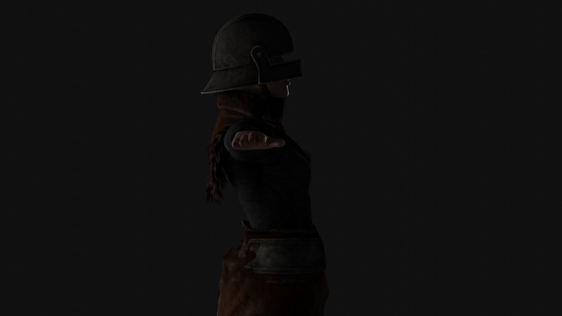 Ame Female Warrior Stylized NPR 3D model_14