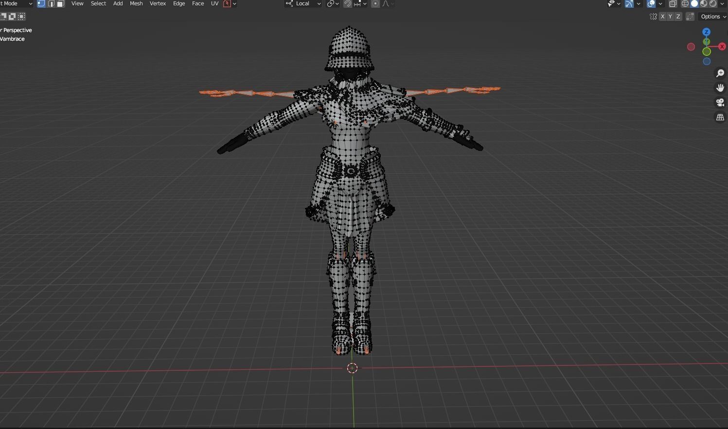 Ame Female Warrior Stylized NPR 3D model_21