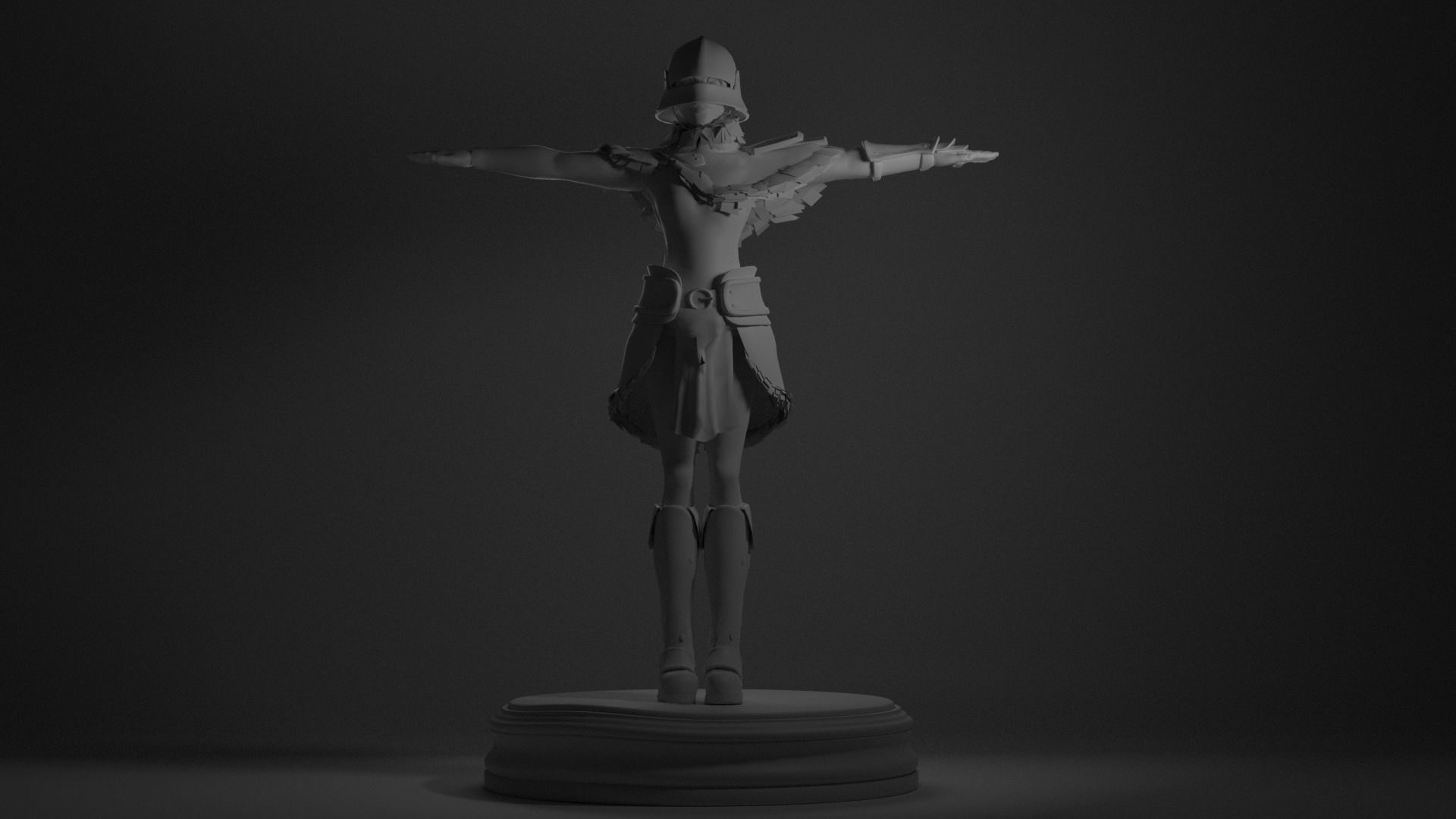 Ame Female Warrior Stylized NPR 3D model_2