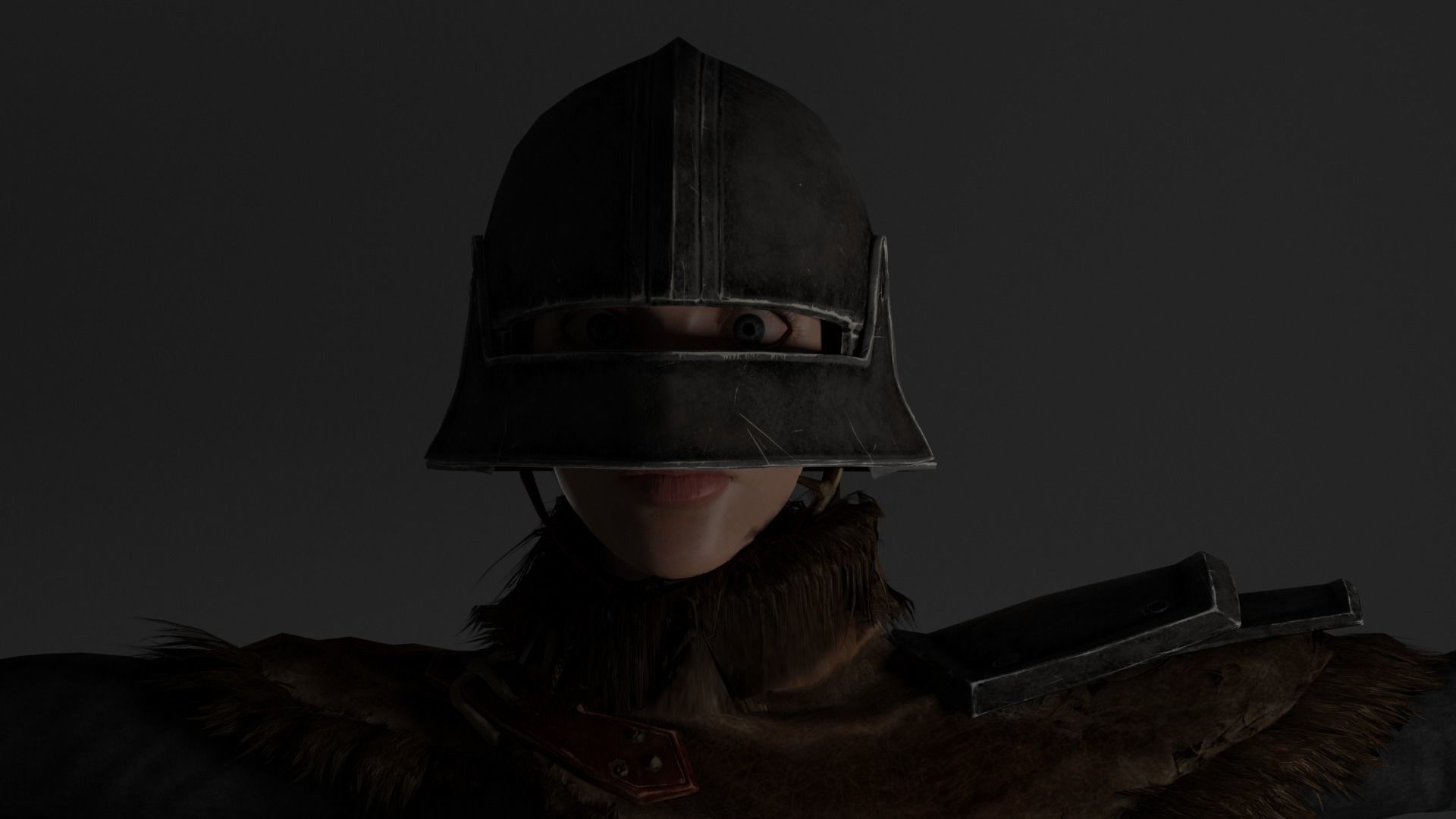 Ame Female Warrior Stylized NPR 3D model_3