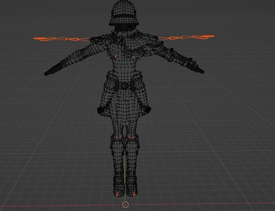 Ame Female Warrior Stylized NPR 3D model_20