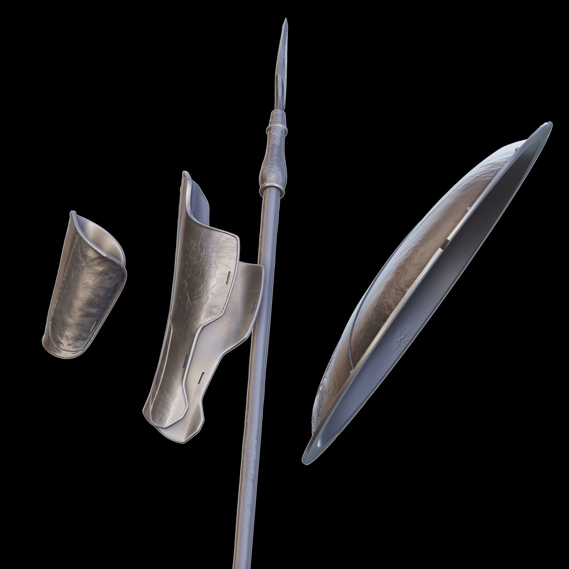 300 Movie Spartan Armor Shield and Spear Printable STL 3D print model_4