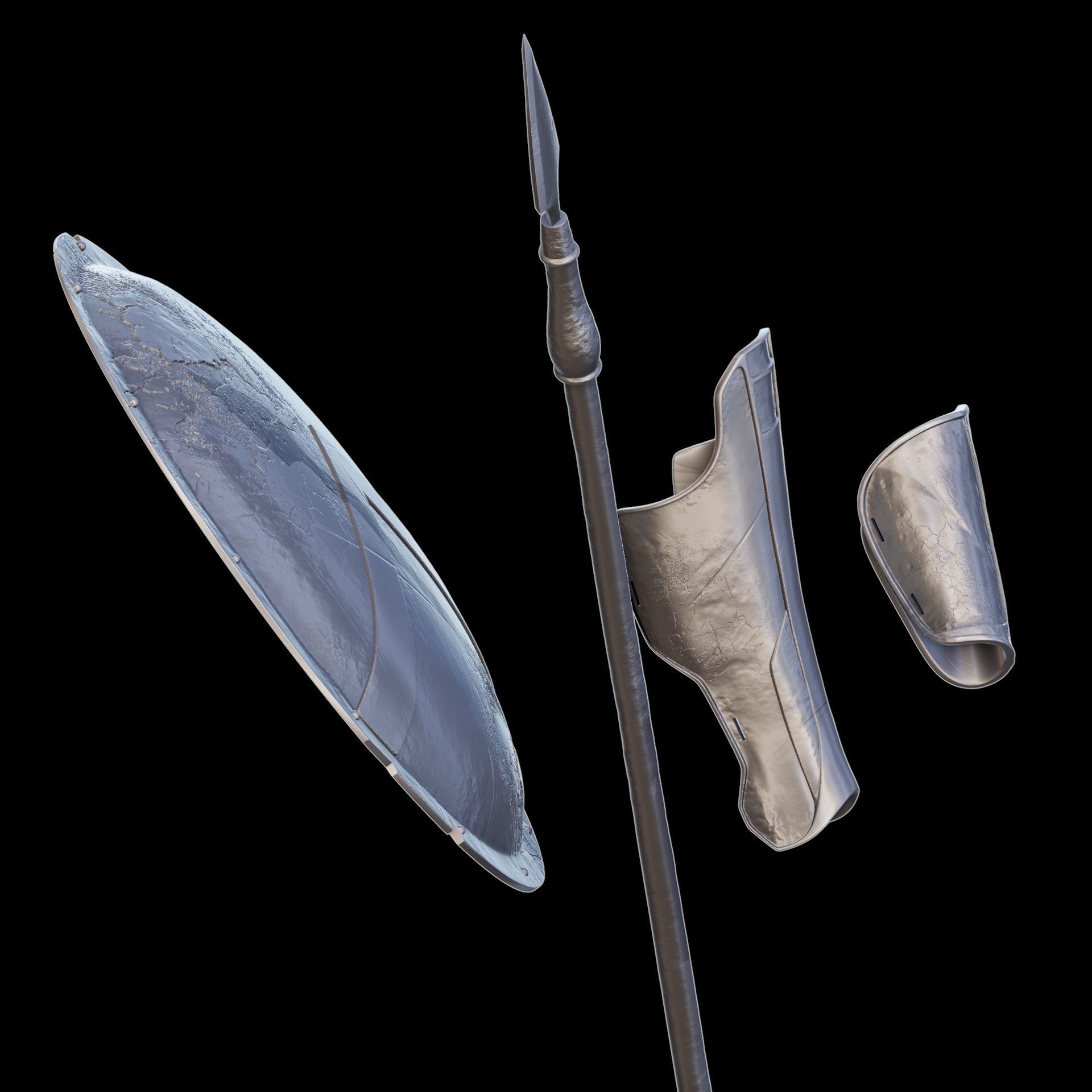 300 Movie Spartan Armor Shield and Spear Printable STL 3D print model_5