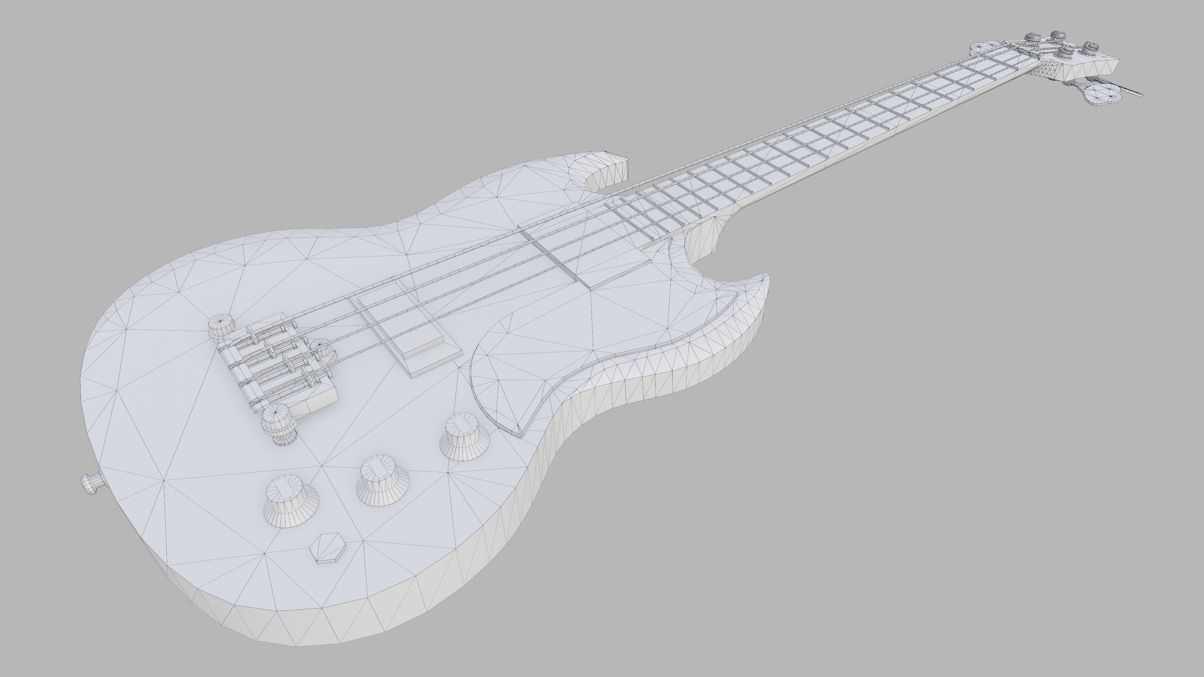 Gibson SG Standart Bass Low poly PBR Low-poly 3D model_9