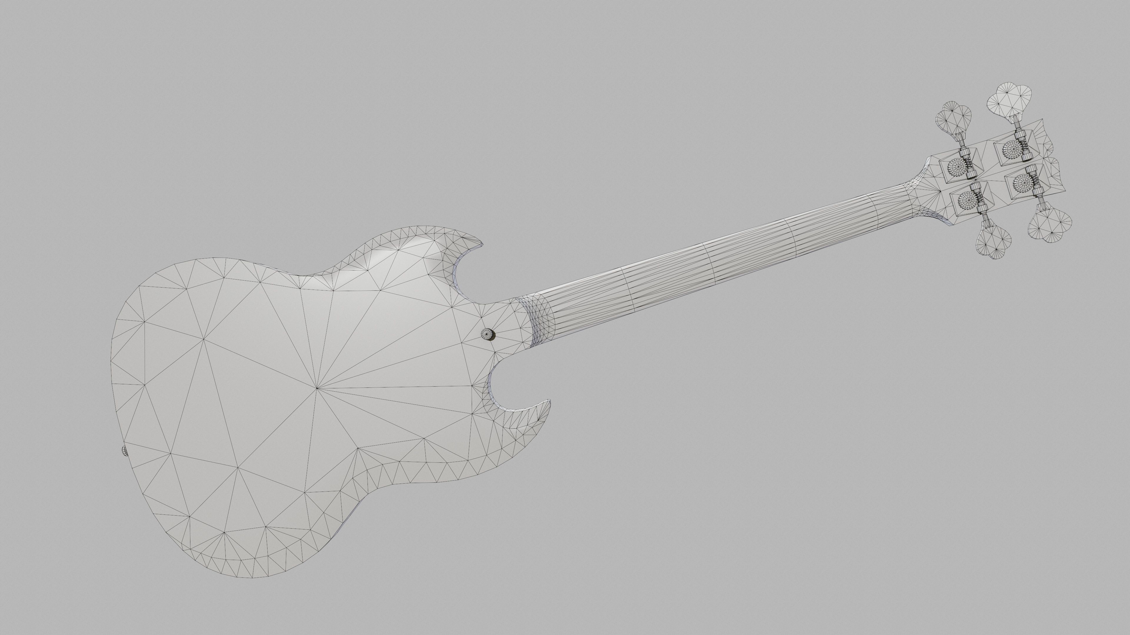 Gibson SG Standart Bass Low poly PBR Low-poly 3D model_10