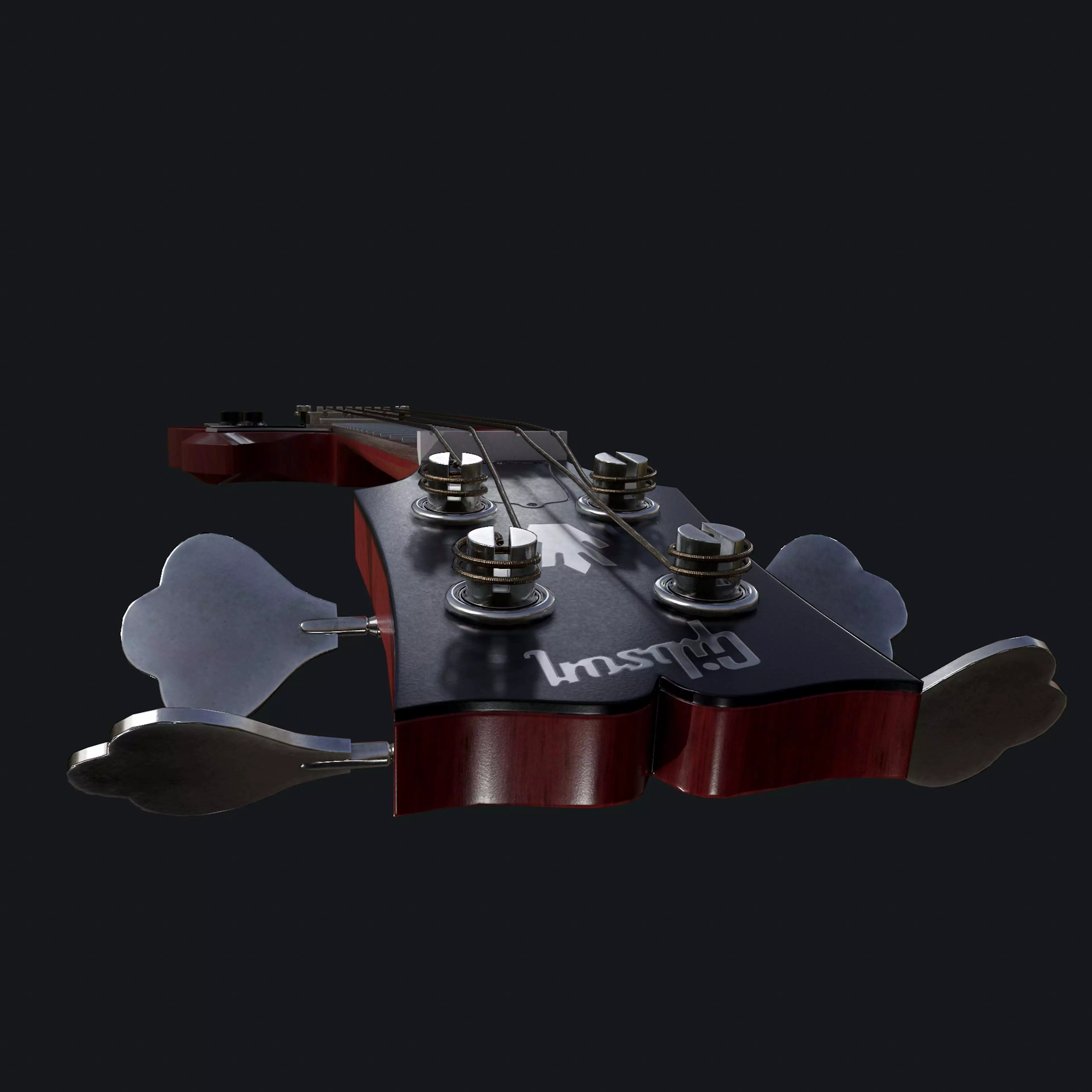 Gibson SG Standart Bass Low poly PBR Low-poly 3D model_0