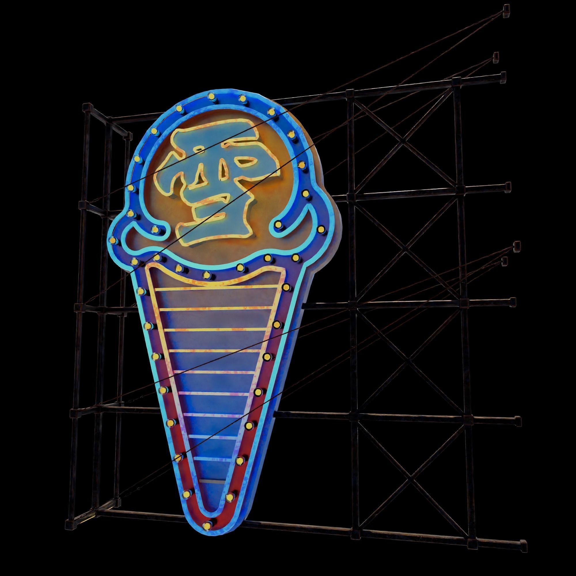 Hong Kong Neon Sign V05 Bundle 3D model_60