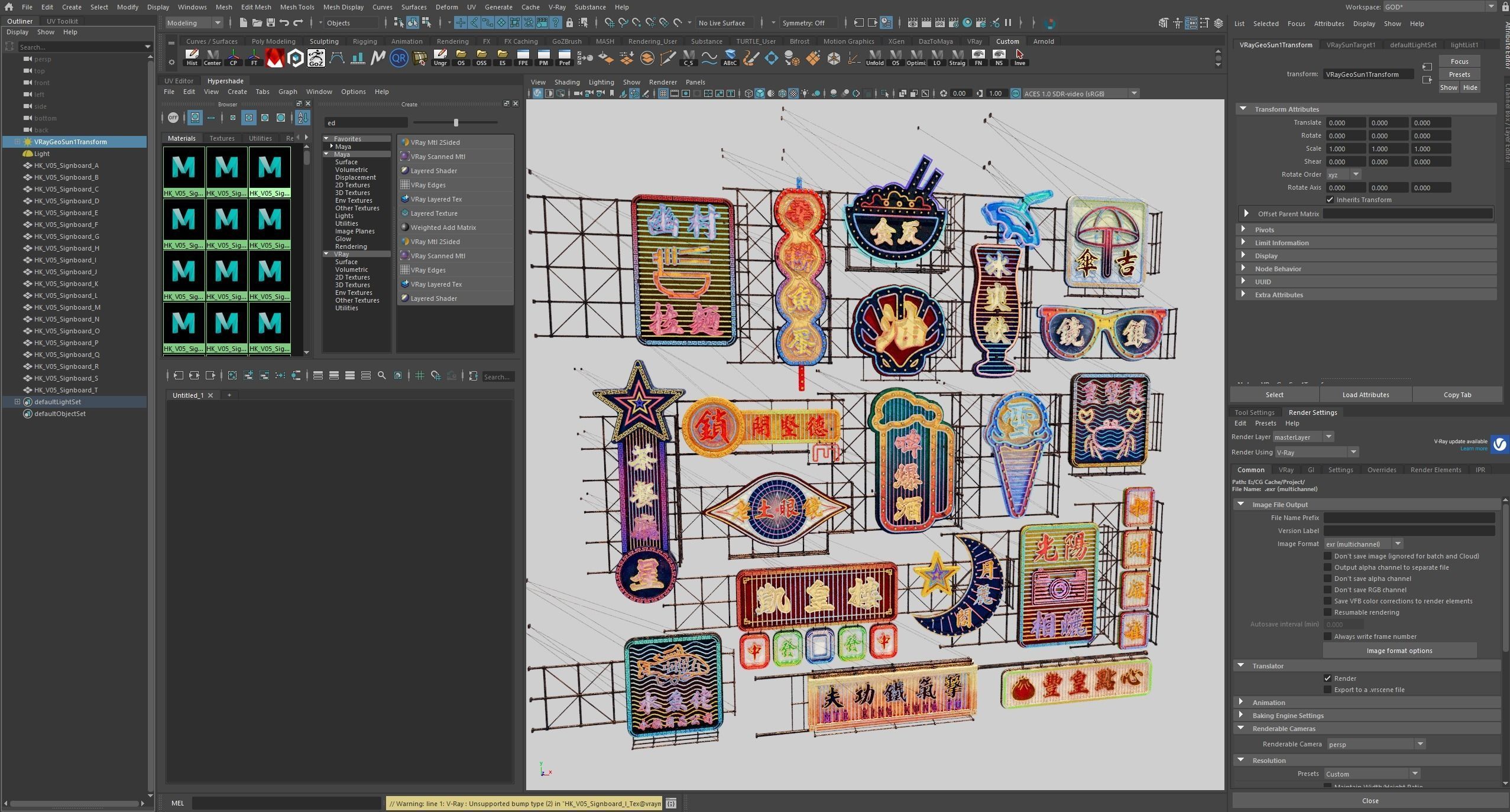 Hong Kong Neon Sign V05 Bundle 3D model_4