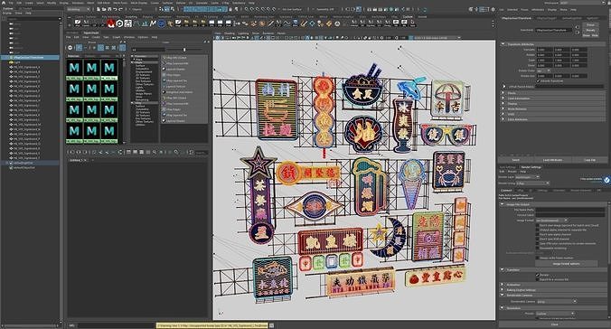 Hong Kong Neon Sign V05 Bundle 3D model 5