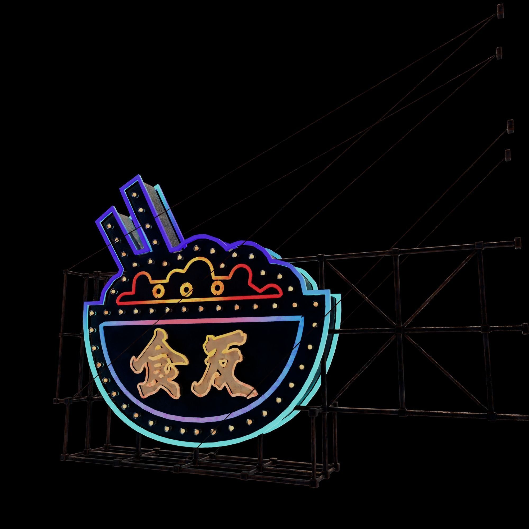 Hong Kong Neon Sign V05 Bundle 3D model_40