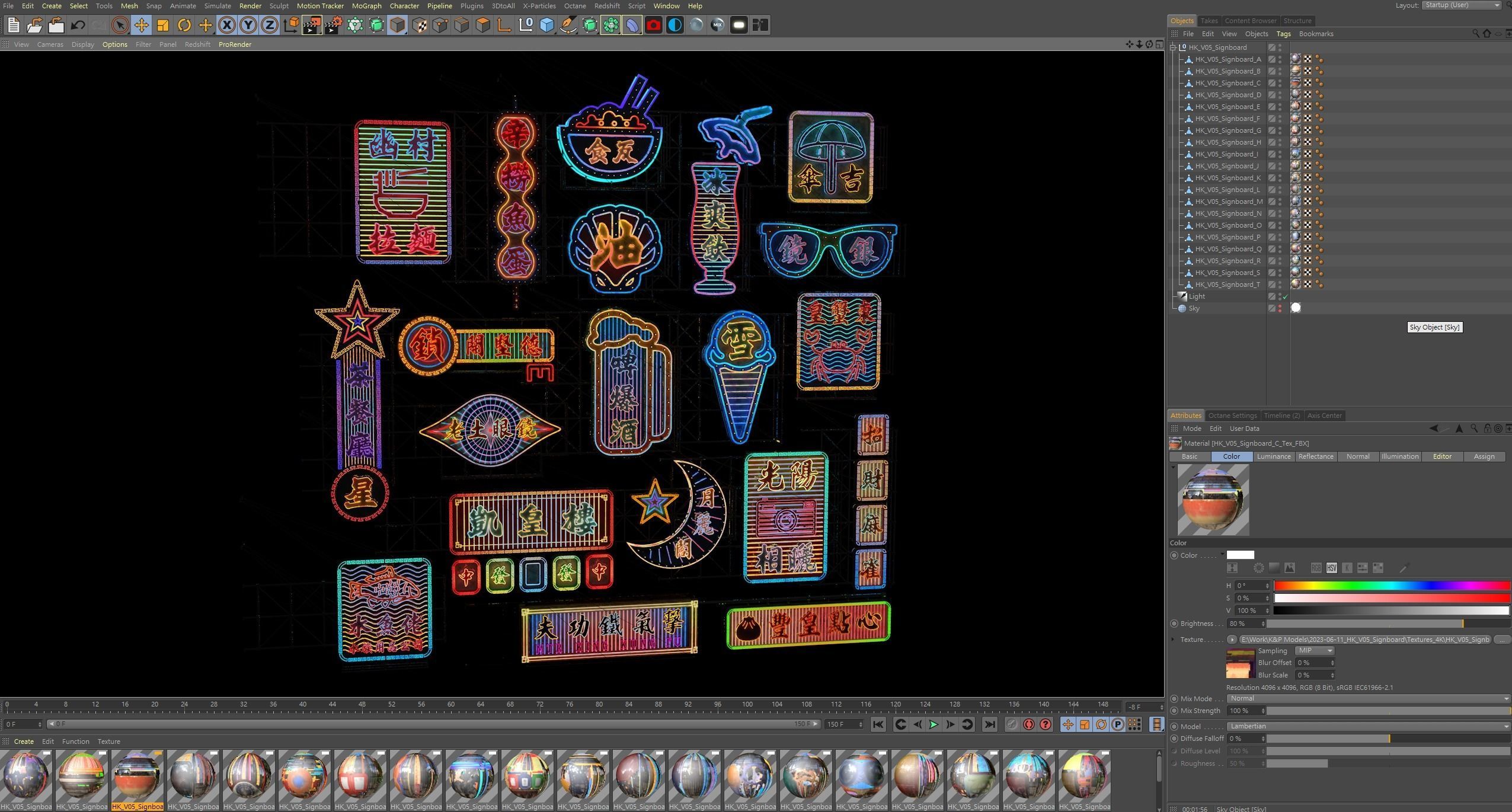 Hong Kong Neon Sign V05 Bundle 3D model_6