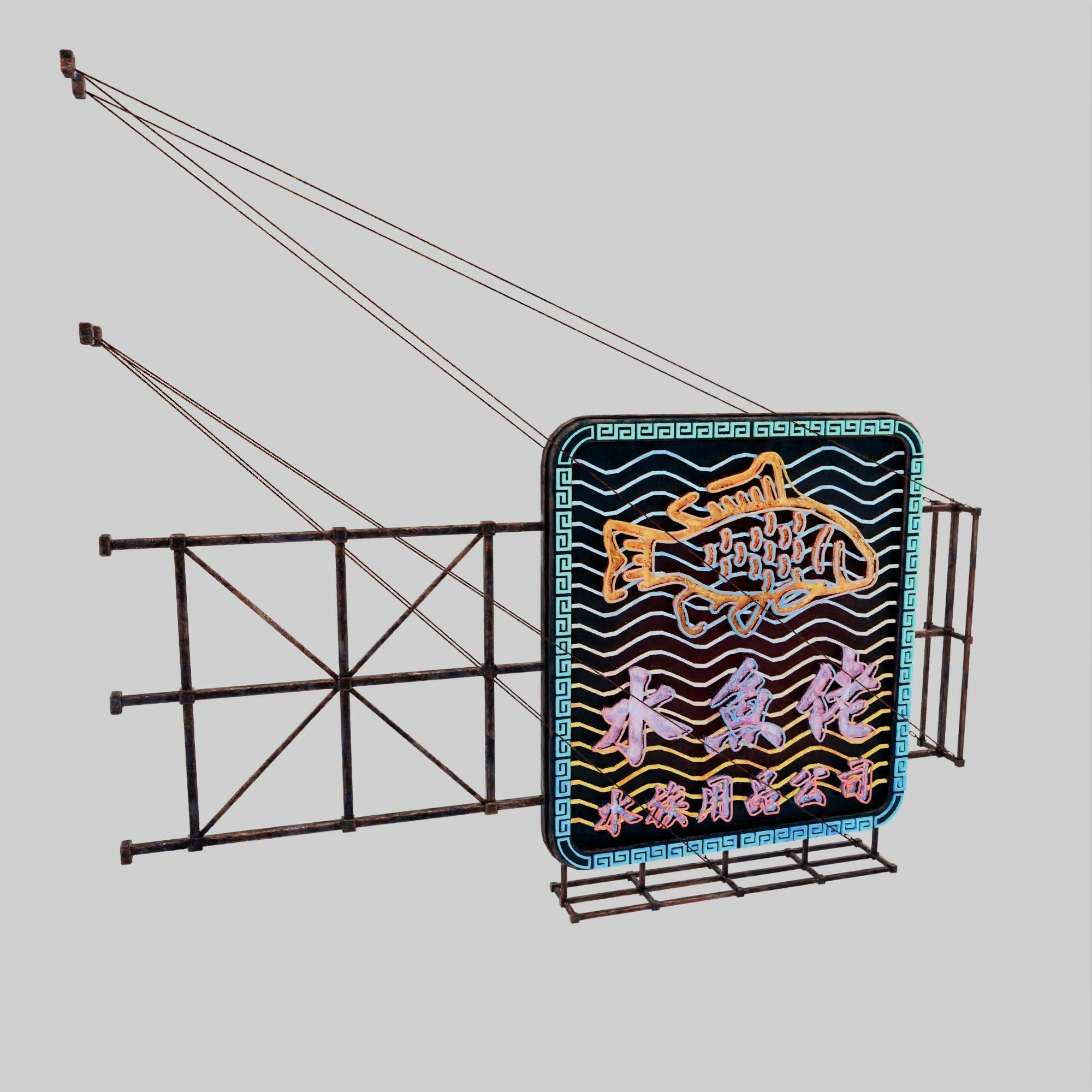 Hong Kong Neon Sign V05 Bundle 3D model_22