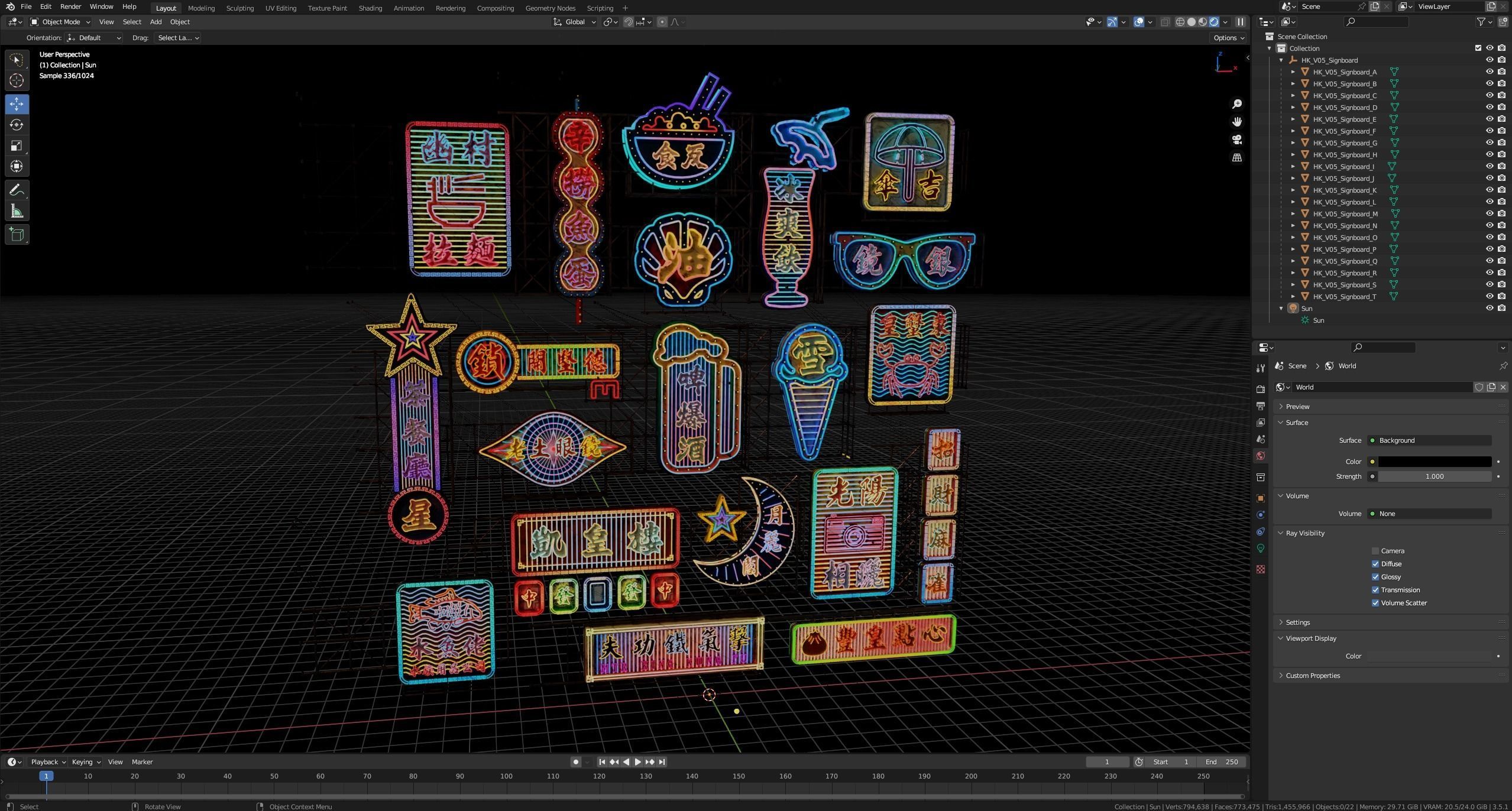 Hong Kong Neon Sign V05 Bundle 3D model_5