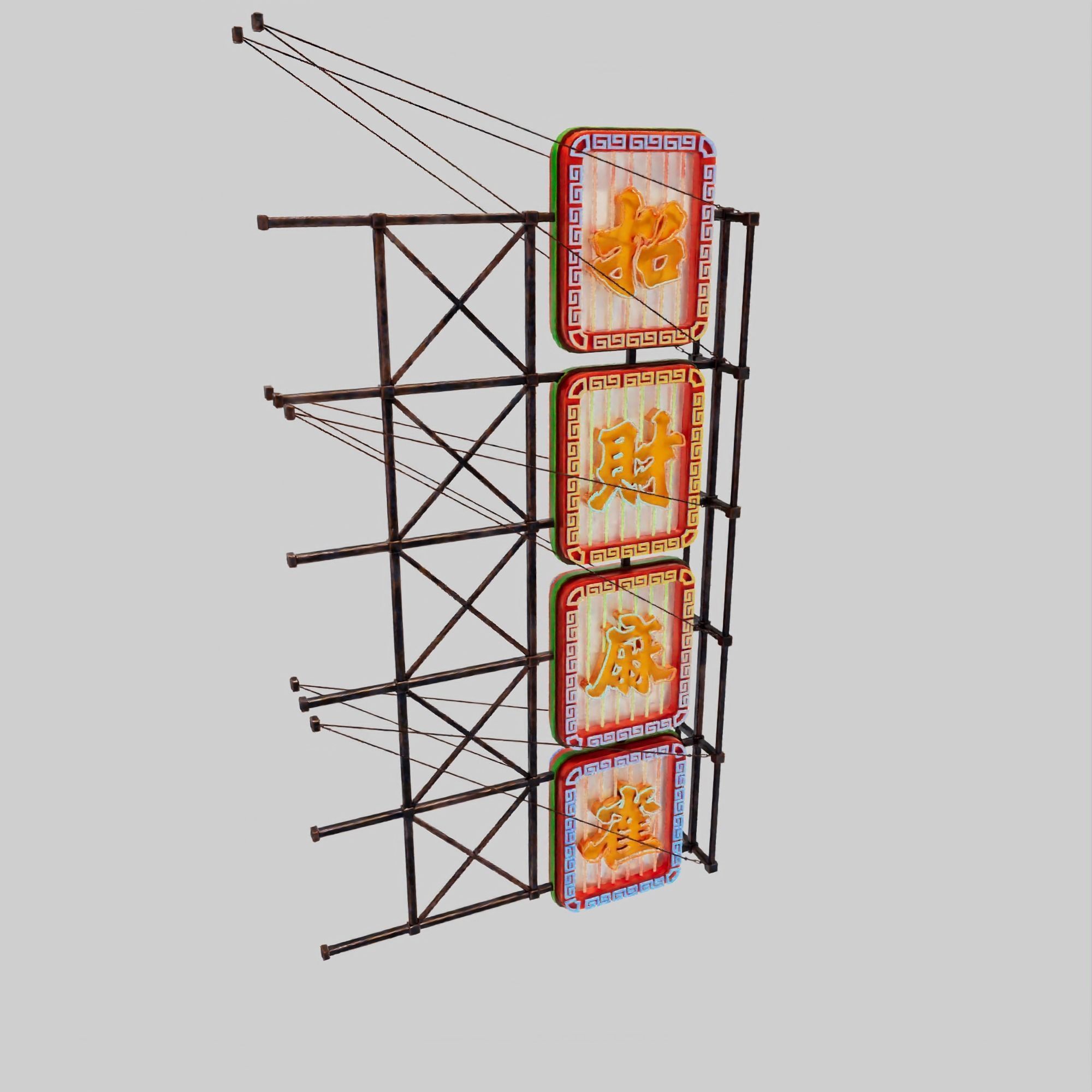 Hong Kong Neon Sign V05 Bundle 3D model_34
