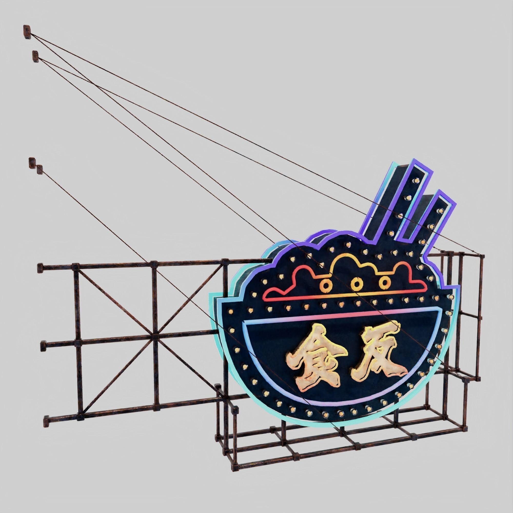 Hong Kong Neon Sign V05 Bundle 3D model_42