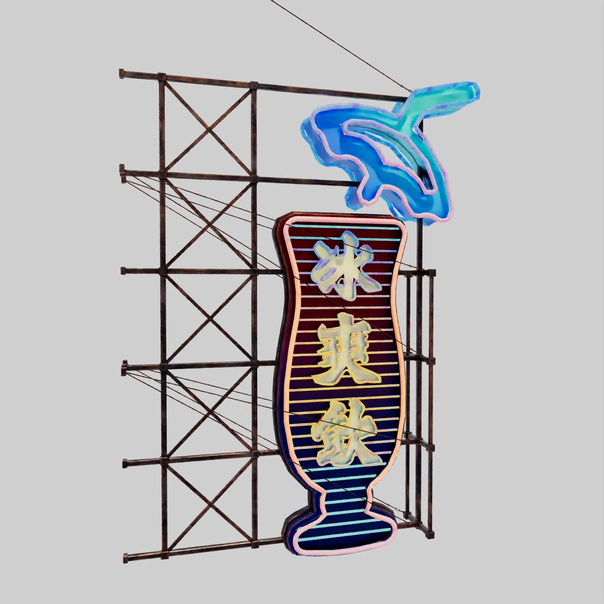 Hong Kong Neon Sign V05 Bundle 3D model_58