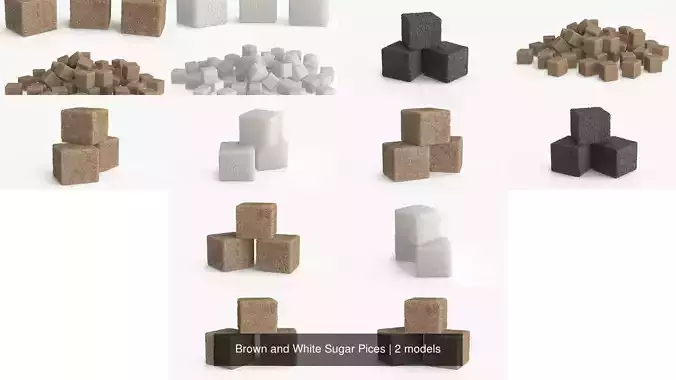 Brown and White Sugar Pices
