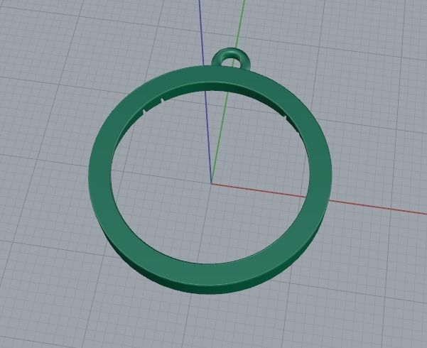 Round pendant with round stone Model 3660 3D print model_2