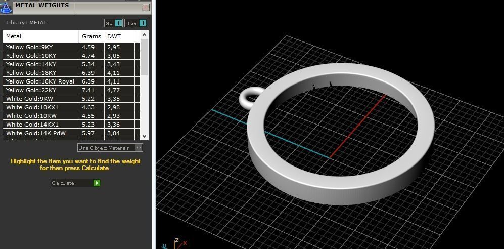 Round pendant with round stone Model 3660 3D print model_9