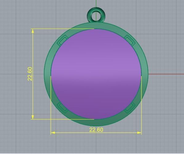 Round pendant with round stone Model 3660 3D print model_7