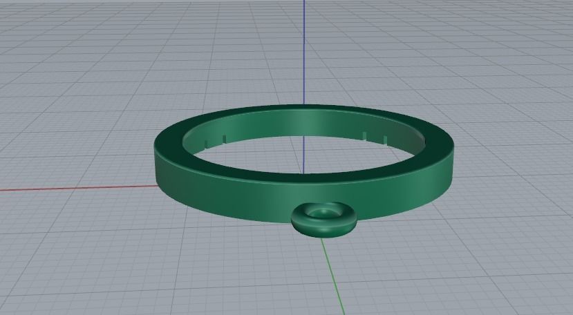 Round pendant with round stone Model 3660 3D print model_5