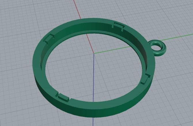 Round pendant with round stone Model 3660 3D print model_4