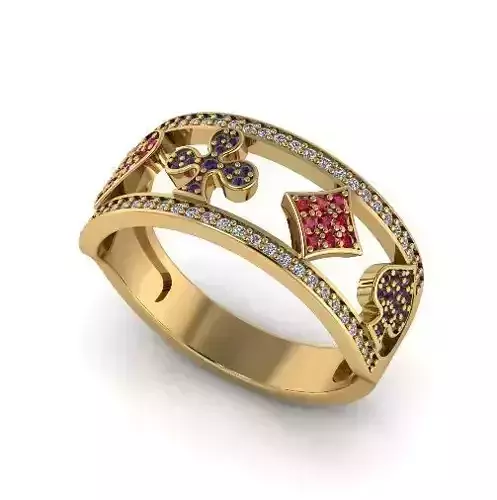 Ring with Game Card Signs Model 3658