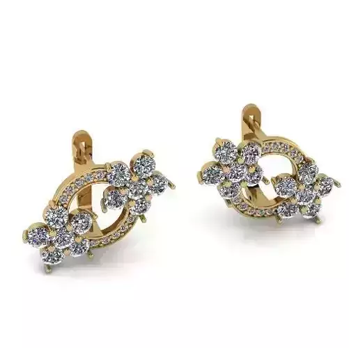 Earrings with English lock Model 3657