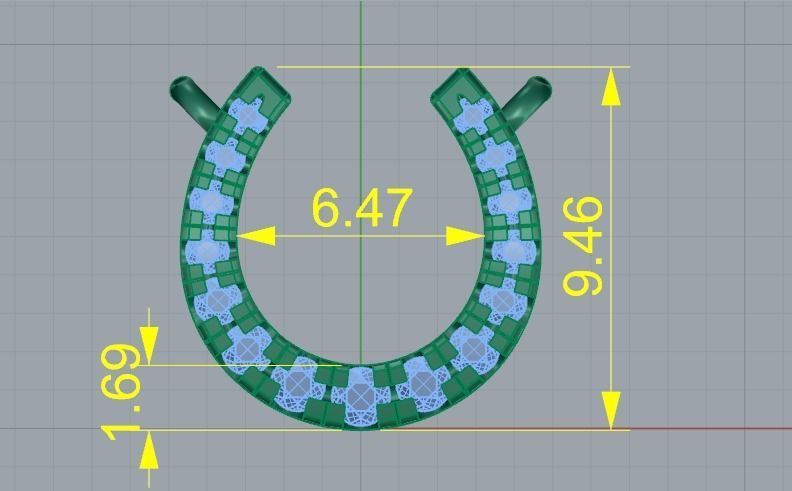 Horseshoe pendant Model 3645 3D print model_6