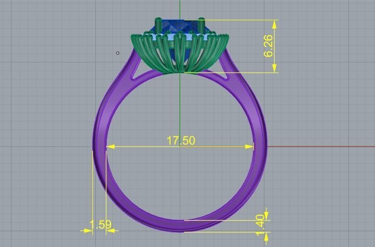 Engagement halo rings Model 3640 3D print model_5