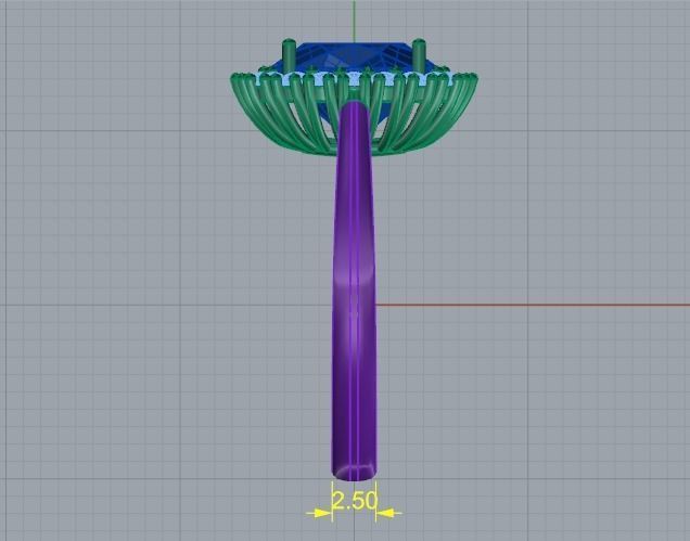 Engagement halo rings Model 3640 3D print model_7