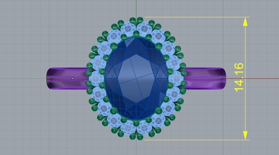 Engagement halo rings Model 3640 3D print model_6