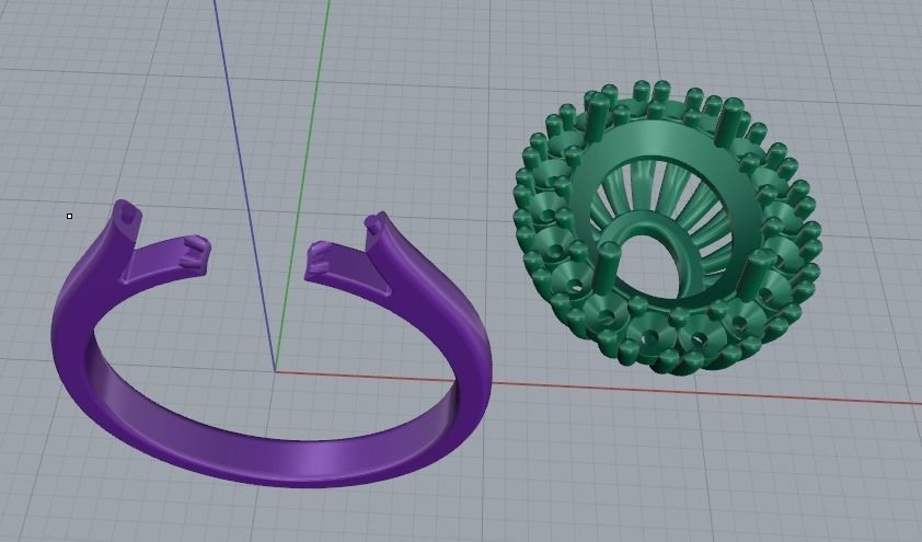 Engagement halo rings Model 3640 3D print model_2