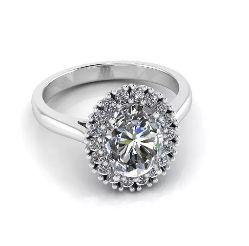 Engagement halo rings Model 3640 3D print model_0