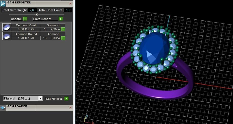 Engagement halo rings Model 3640 3D print model_9
