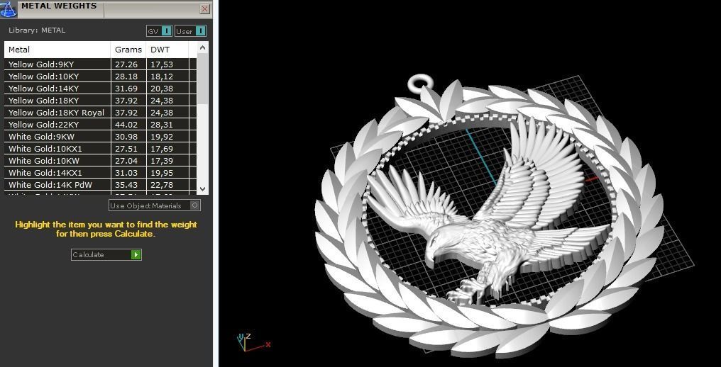 Eagle pendant Model 3622 3D print model_7